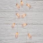 Гирлянда светодиодная Кристаллы бронзовые 10 LED, 1,5 м, прозрачный ПВХ, теплый белый свет свечения,