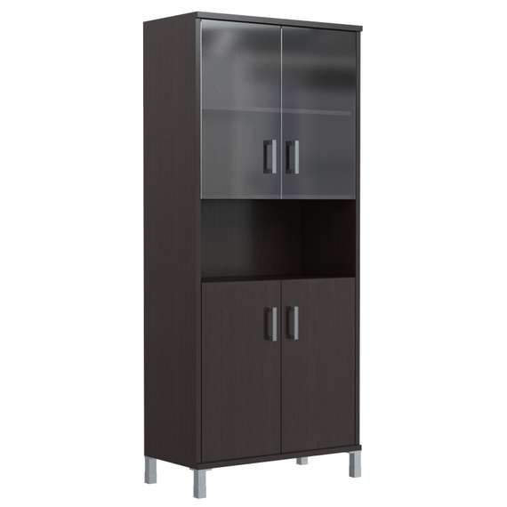 Шкаф высокий с малыми стеклянными и глухими дверьми B 430.10  900х450х2054 BORN