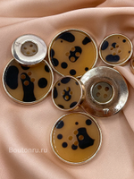 Пуговицы на прокол с леопардовым принтом в золоте
