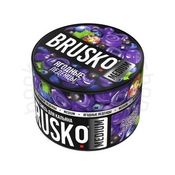 Бестабачная смесь для кальяна BRUSKO, 50 г, Ягодные леденцы, Medium (M)