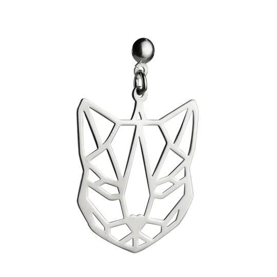 Серьги Кошка полигональные