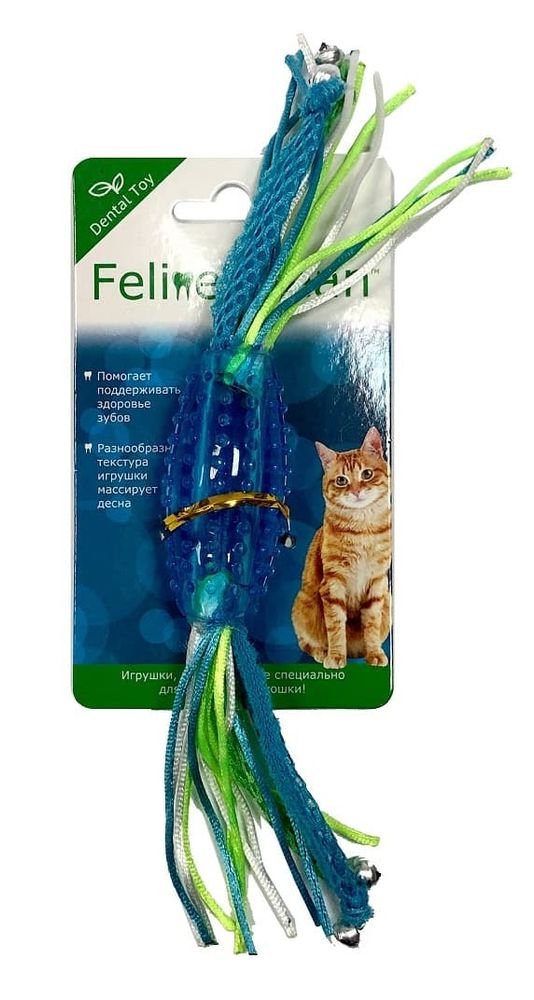 Feline Clean игрушка для кошек Dental Конфетка прорезыватель с лентами, резина WB23547
