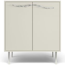 Комод Арт Колор matte Стайл Сильвер с 2 полками Кремовый белый матовый