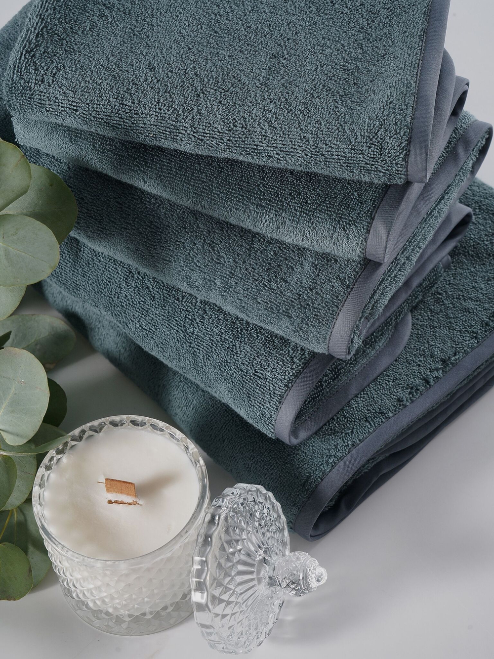 Набор полотенец 3шт Claire Batiste Atelier Ile морская волна