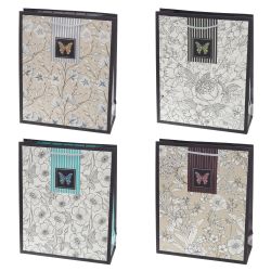 GAEM Пакет подарочный (бумага 210г/м2, блок микс 12шт), L26 W10 H32 см, 4в.