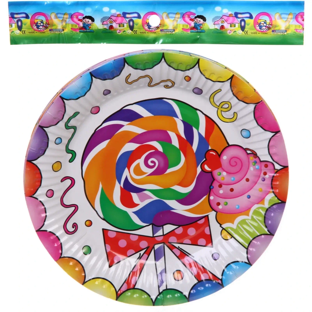 Тарелка бумажная 18 см в наборе 10 шт «Сладкий праздник»