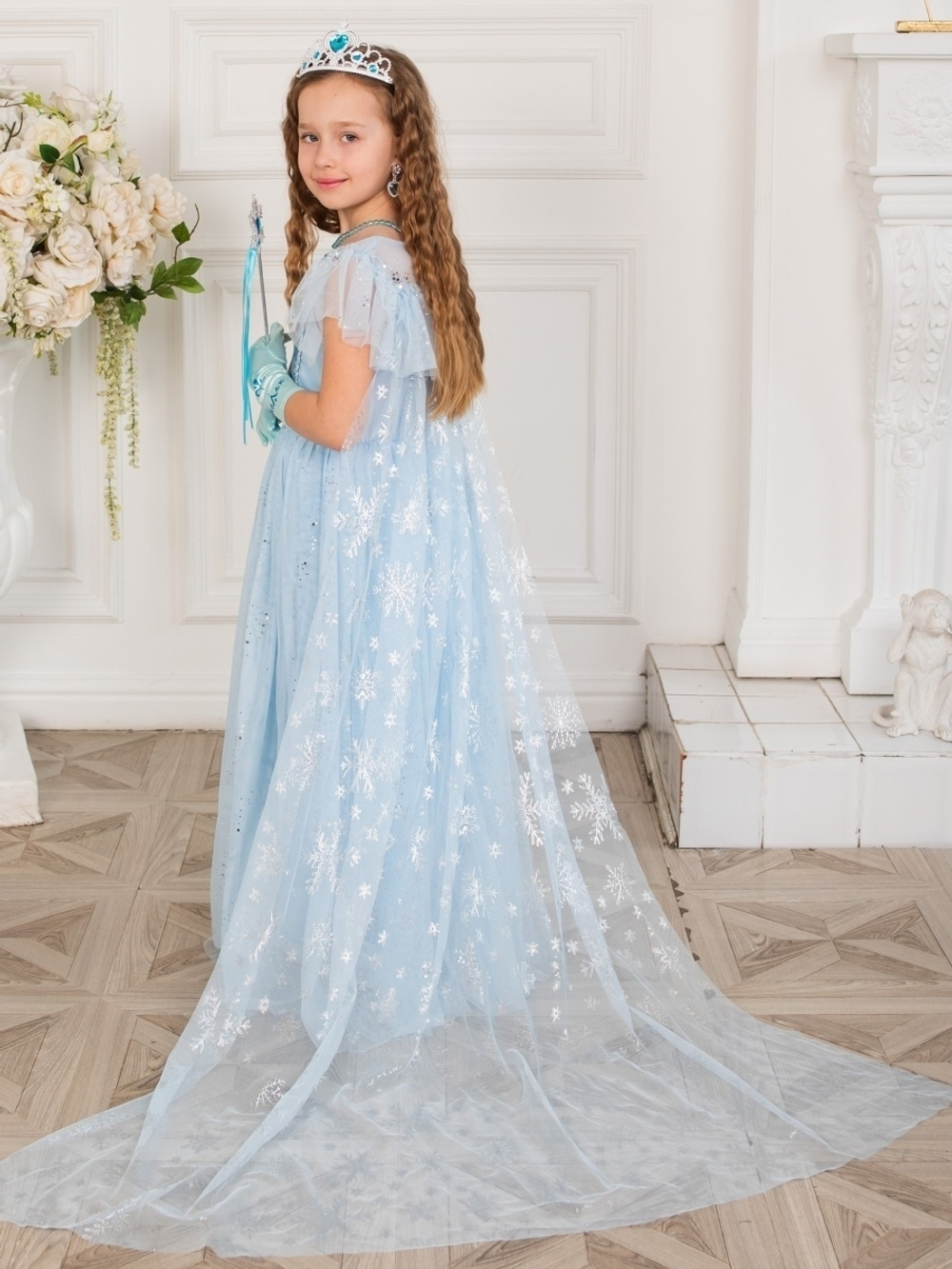 Платье принцессы Эльзы + шлейф