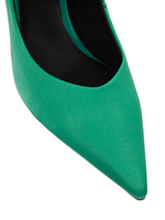 Женские кожаные туфли зелёные с камнями