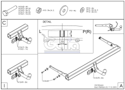 Фаркоп оцинкованный Galia V069A для Volkswagen Tiguan 2007-2016, 2016-, Audi Q3 2011-2018(паспорт и сертификат в комплекте)(без электрики)