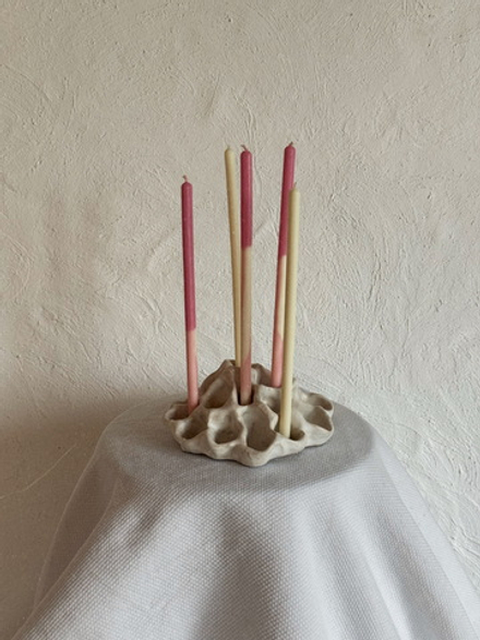 Свеча из коллекции "Пять вечеров" розовый/белый