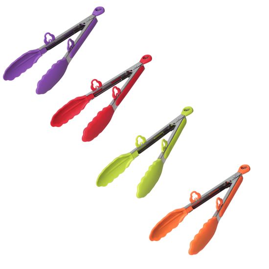 Щипцы силиконовые 23 см. Kamille КМ 7511 с ручками из нержавеющей стали