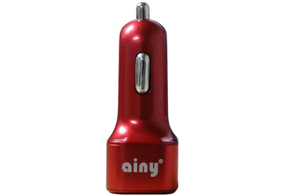 Автомобильное зарядное устройство Ainy EB-025C с 3-мя USB (3.1A) красное