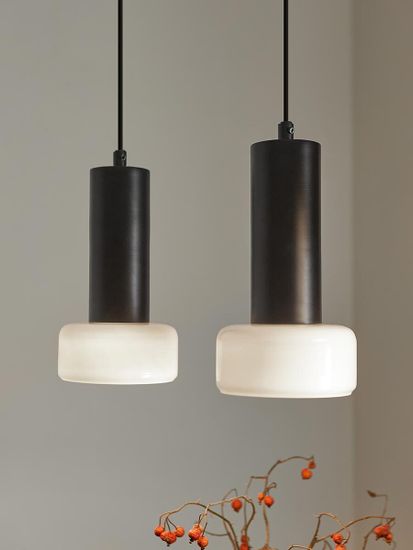 Светильник подвесной каскадный fungus, D15х25 см, 5 плафонов, белый/черный