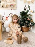 Платье с длинным рукавом Mjölk Sand Leopard