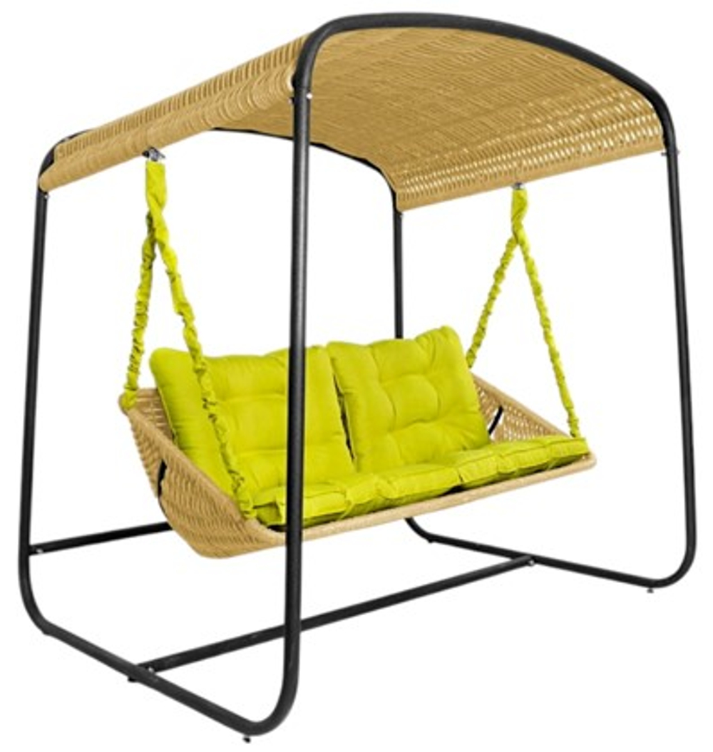 Качели DeckWOOD Sky Bed Lite (бежевый, подушка зеленая)