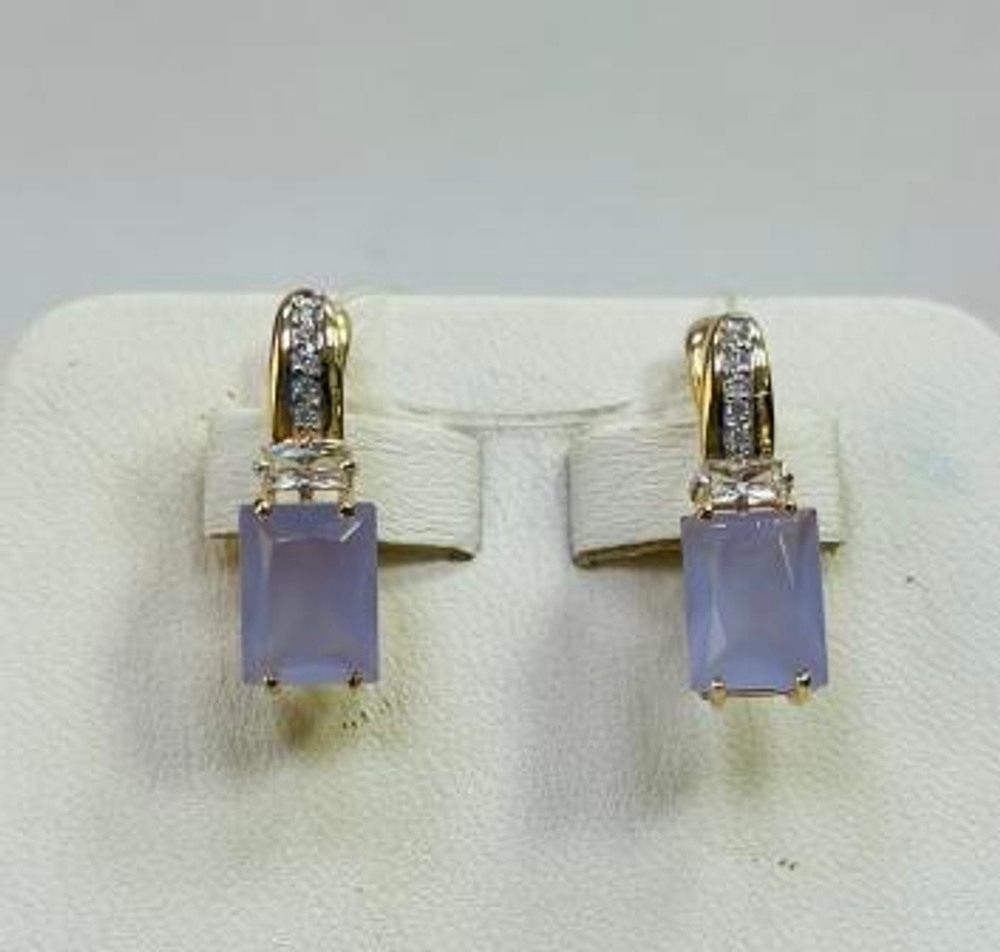 Серьги из золота с ситаллом