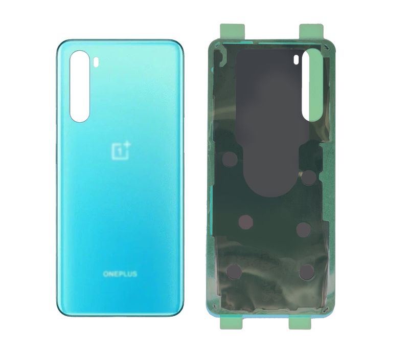Задняя крышка для OnePlus Nord голубая (Blue Marble) без стекла камеры