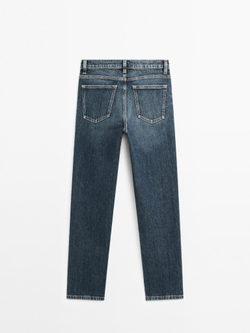 Massimo Dutti Зауженные джинсы со средней посадкой, средне-синий