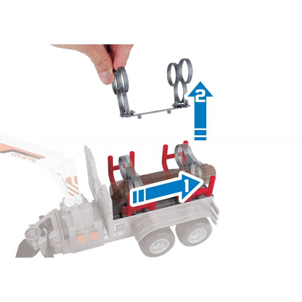Dickie Farm - трактор Massey Ferguson 8737 с прицепом для бревен Light Sound 3737003