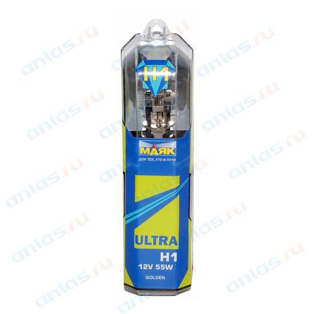 Лампа 12 В H1 55 Вт дальнего света Ultra Gold 2 шт. Маяк 82120G