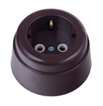 Ретро розетка пластиковая, коричневая, Вектор, Interior Electric SCIE/W-03-пл