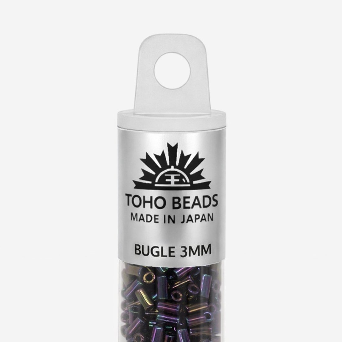 Японский бисер TOHO Bugle (стеклярус) 3mm (№85), металлизированный, непрозрачный глянцевый