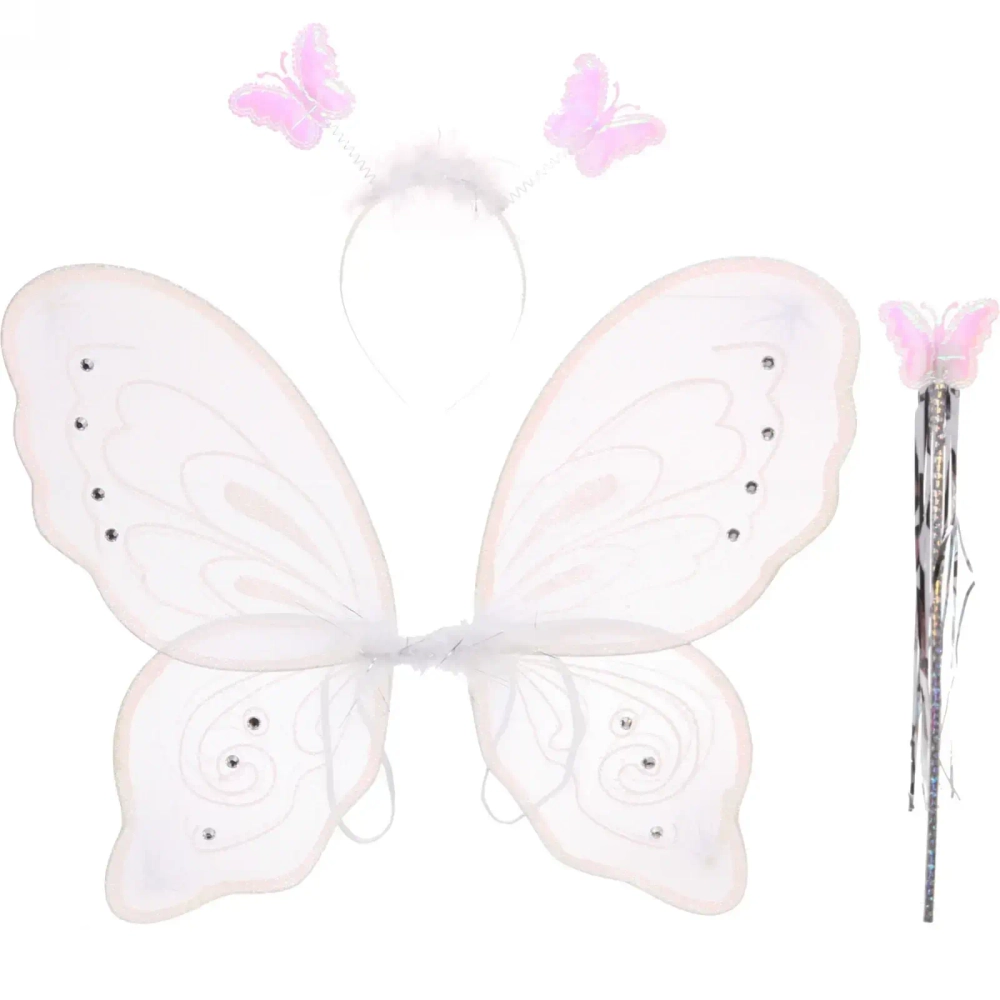 Карнавальный набор (крылья, ободок, палочка) «Фея Лагуна» (крылья 48*45 см), Серебро