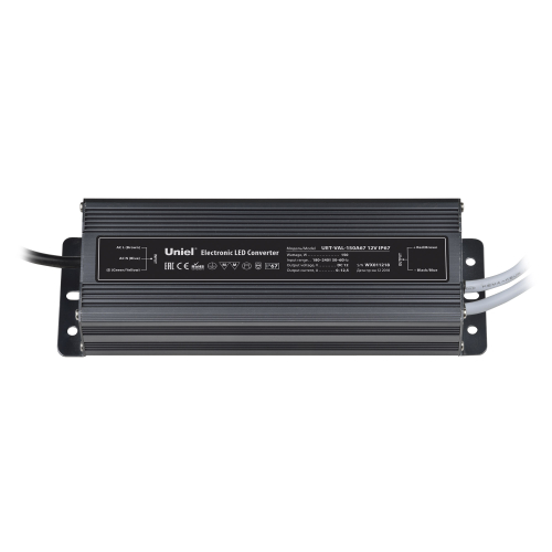 UET-VAL-150A67 Блок питания для светодиодов с защитой от короткого замыкания и перегрузок, алюминиевый корпус, 150Вт, 12В, IP67, 2 выходных канала