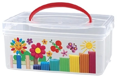 Контейнер универсальный с ручкой и декором для хранения «Колор», 24,5*16*10,8 см, 3л