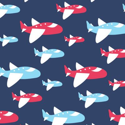 Buy kids fabric planes dark blue
