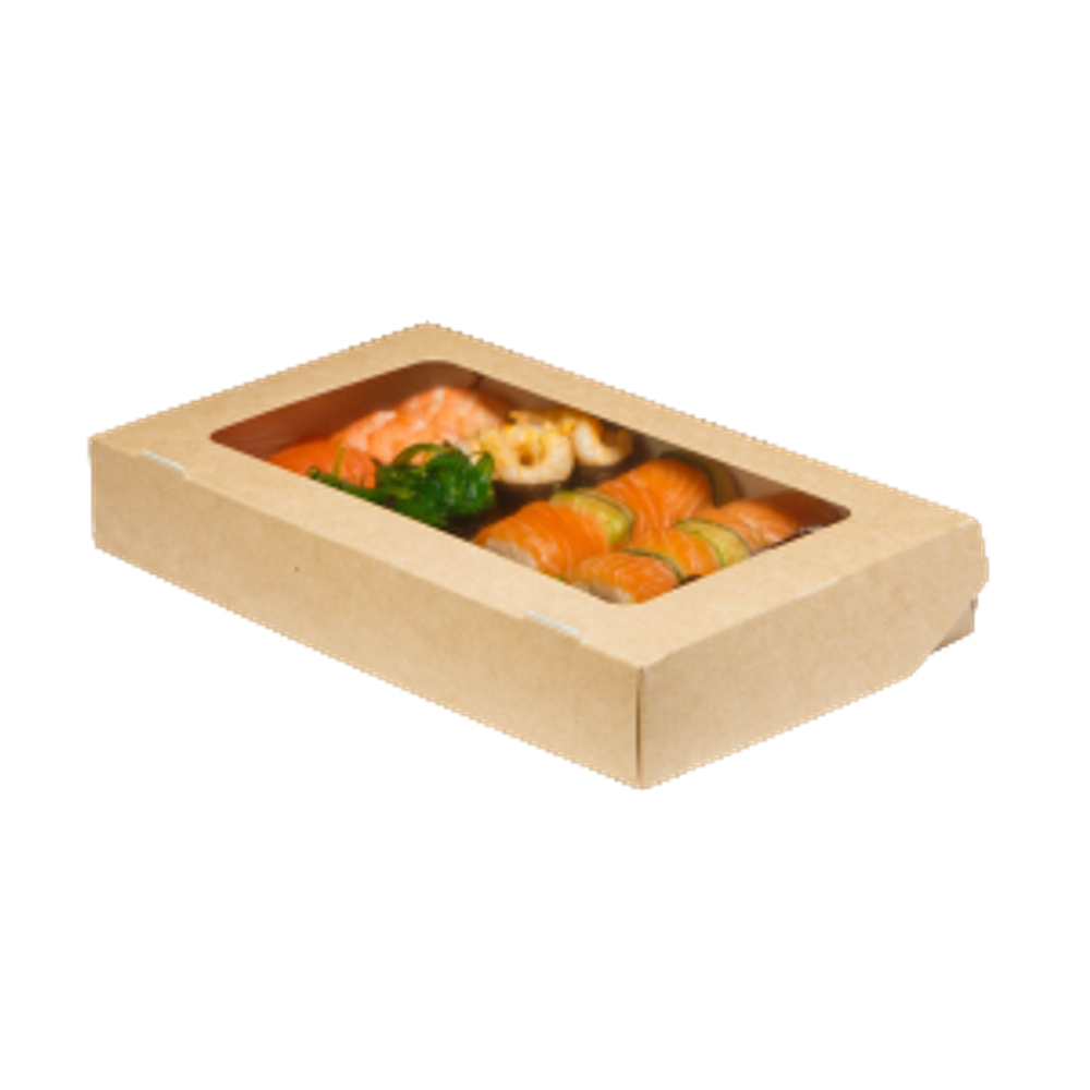 Ланч бокс склеенный 1000 мл 200*120*40 мм, крафт картон