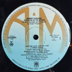 Винтажная виниловая пластинка LP Roger Hodgson In The Eye Of The Storm (Югославия 1985)