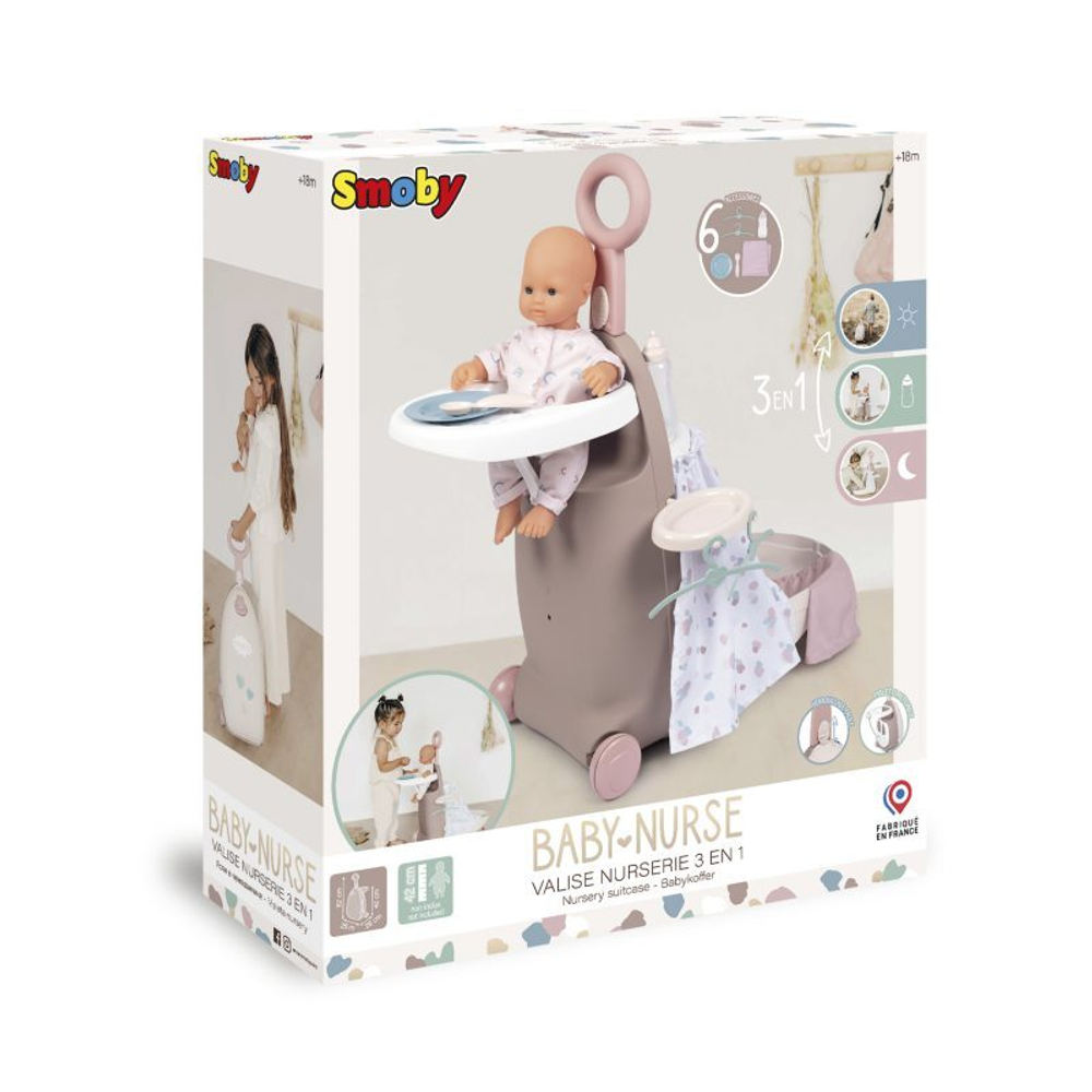 Smoby Baby Nurse - Многофункциональный чемодан с кроваткой для куклы 220374