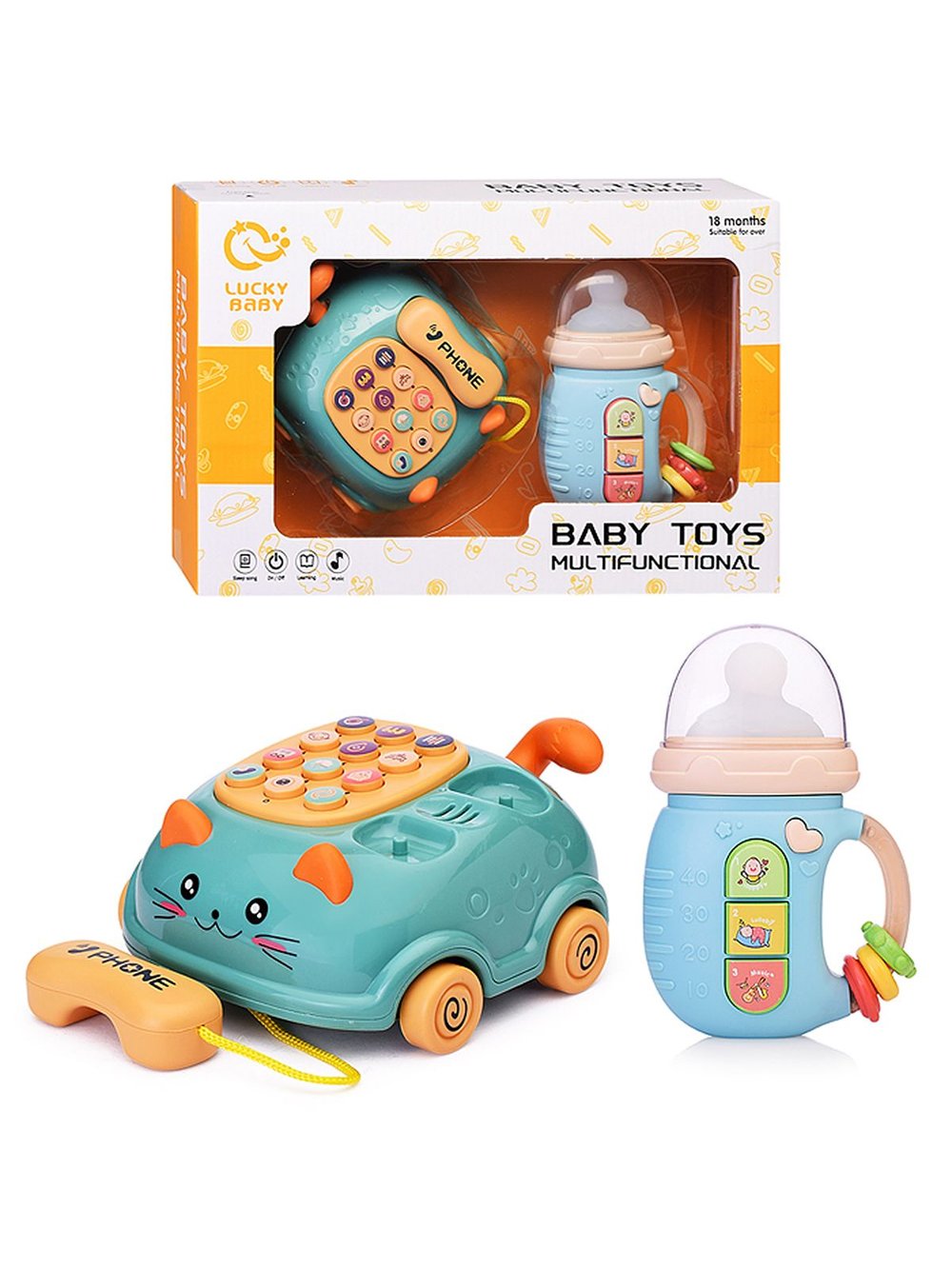 Набор игрушек развивающих Телефон с погремушкой-бутылочкой (LDJ215-1)