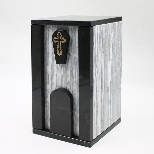 Урна для праха "Храм" серый мрамор