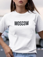 Футболка белая с надписью Moscow