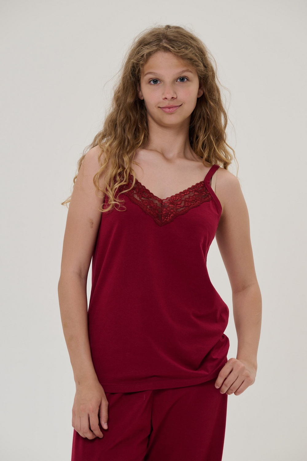 Брючная пижама цвет бордовый