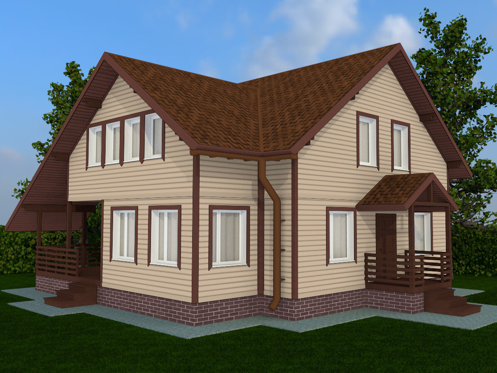 Сайдинг Tecos Premium+ Двойной оцилиндрованный брус Бежевый 3660х230 мм