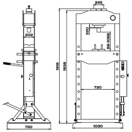 Цена на KraftWell (KRWPR50F) Пресс 50 т. с ручным и ножным приводом
