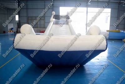 Надувная прямая плавающая горка для лодок, яхт «Драйв» с опорой, 11*2*7 м