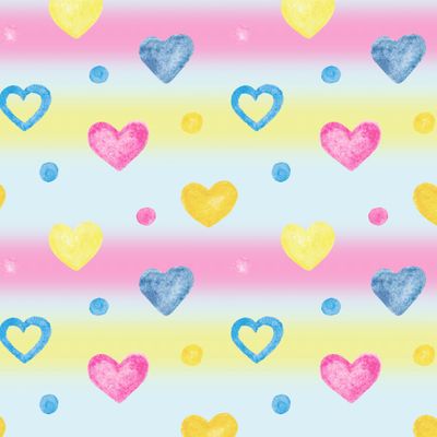 Акварель сердечки 1