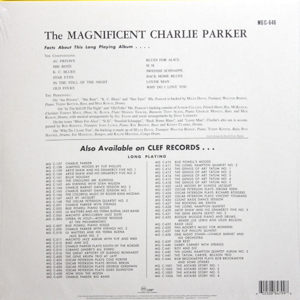Charlie Parker / The Magnificent Charlie Parker (LP)