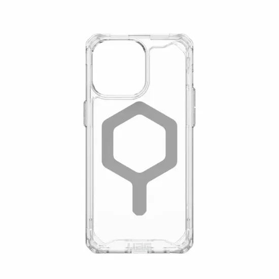 Чехол с поддержкой MAGSAFE Uag Plyo для iPhone 15 Pro MAX 6.7", цвет прозрачный/серебро (Ice/Silver)