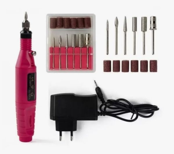 Аппарат мини-ручка для маникюра и педикюра Nail Drill розовый