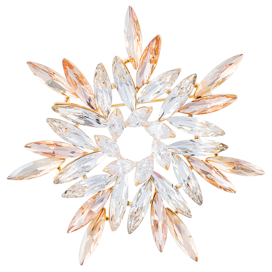 Брошь Fiore Luna ОРЕОЛ Zircon Crystal XR14406 BR/G