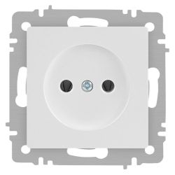 Розетка Intro Accent 6-201-01 2Р 16А-250В IP20 СУ AL/CU белый | Intro