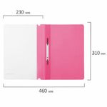 Скоросшиватель с прозрачным верхом А4, пластик 180мкм, Brauberg, розовый