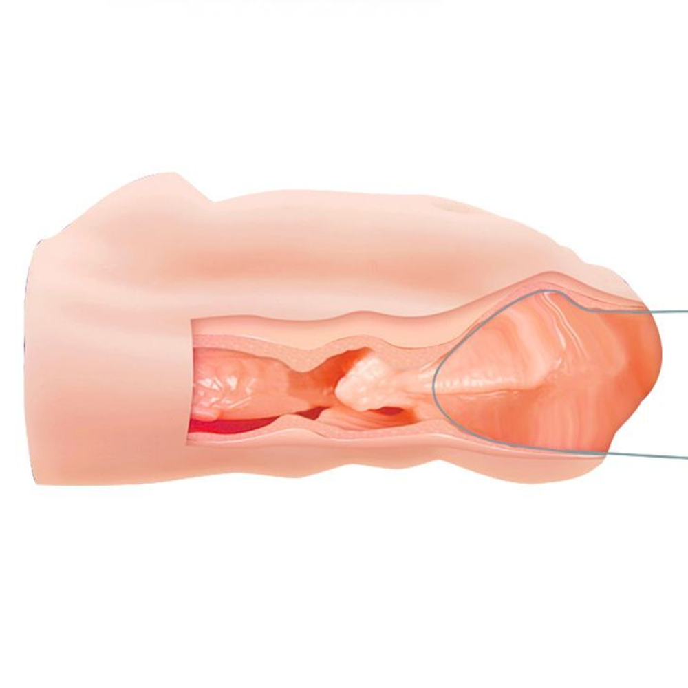 Телесный мастурбатор-вагина AVA с необычным дизайном (Цвет: телесный)