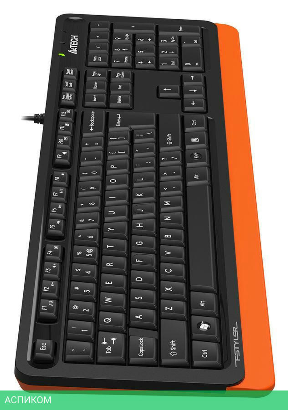 Клавиатура A4Tech Fstyler FKS10 черный/оранжевый