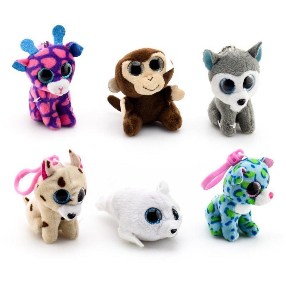 Брелок мягкий животные 10 см микс